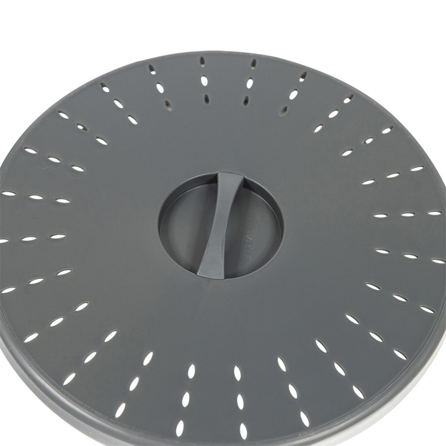 2x Tovolo Microwave Collapsible Plastic Food Cover Protector Round Charcoal