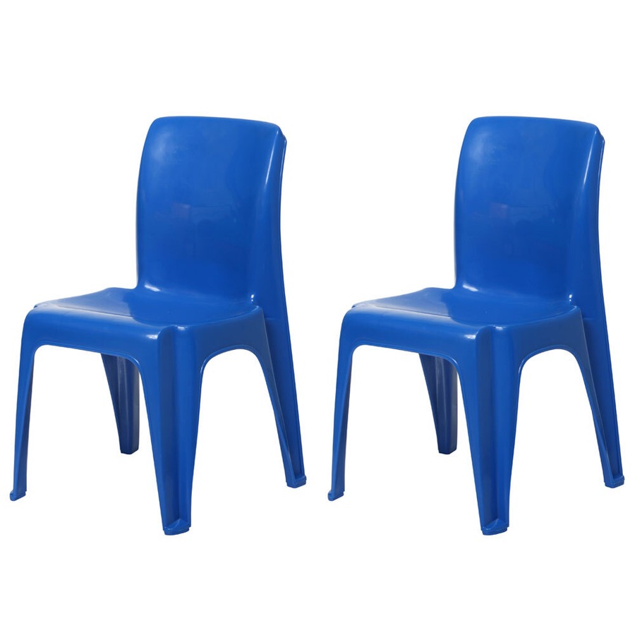 2x Tuff Play 53cm Tinker Chair Kids Plastic Furniture Indoor/Outdoor 2-6y Blue