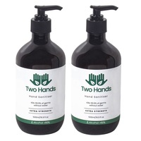 2x Two Hands 500ml Antibacterial Hand Sanitiser Gel w/ Pump Bottle Alcohol Based