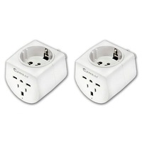 2x Sansai Universal Travel Power Adapter UK/USA/EU/Asia/ Sockets to AU/NZ Plug
