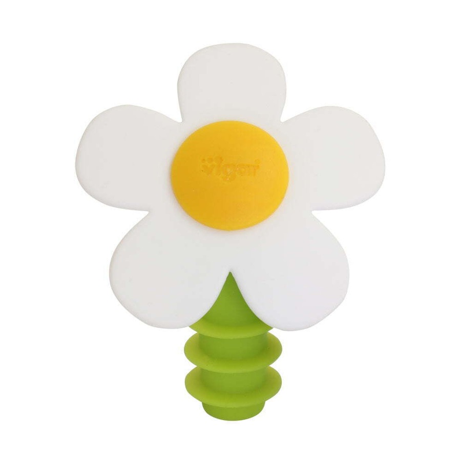 2x Vigar Flower Power Silicone Bottle Stopper Wine/Liquor Sealer Cork Assorted