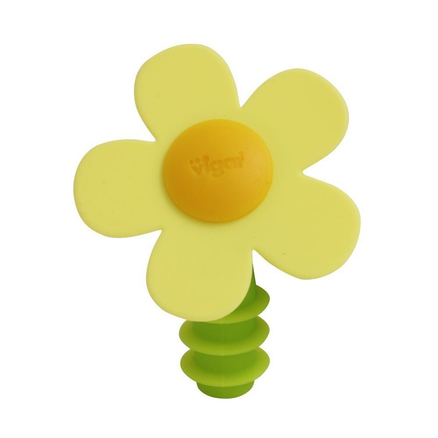 2x Vigar Flower Power Silicone Bottle Stopper Wine/Liquor Sealer Cork Assorted