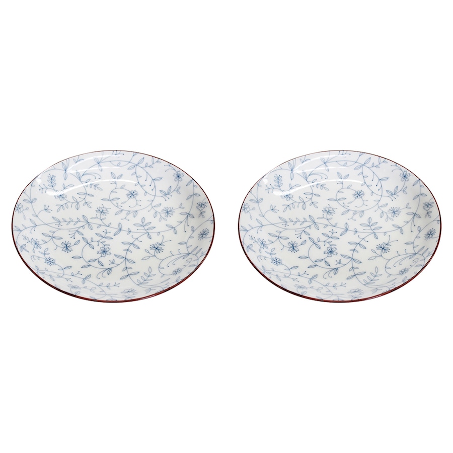 2x Vine Ceramic 20.5cm Dinner Plate Food Dish Round Decorative Tableware White