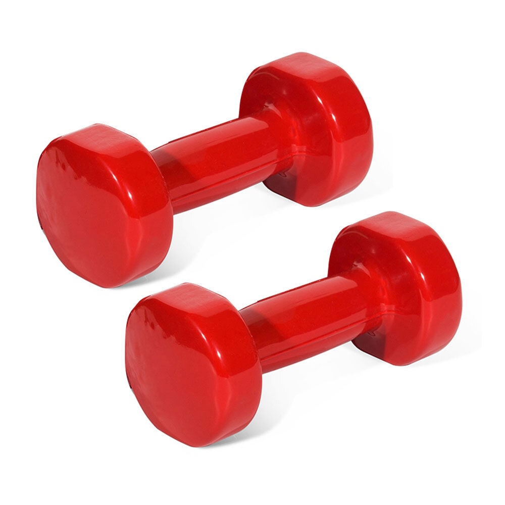 2x Vinyl Dipped Weighted Dumbbell 3kg Home Gym Training Workout Fitness Set Australia