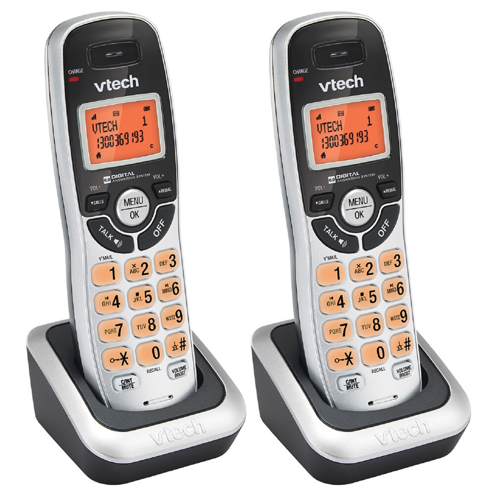 2x VTech 20050E DECT Cordless Phone Home Telephone Handset w/ Speakerphone Black