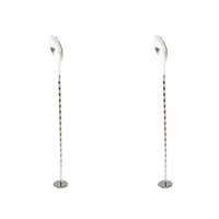 2x Winex Barpro Bar Spoon Long Handle Cocktail Mixing Barware Accessory Silver