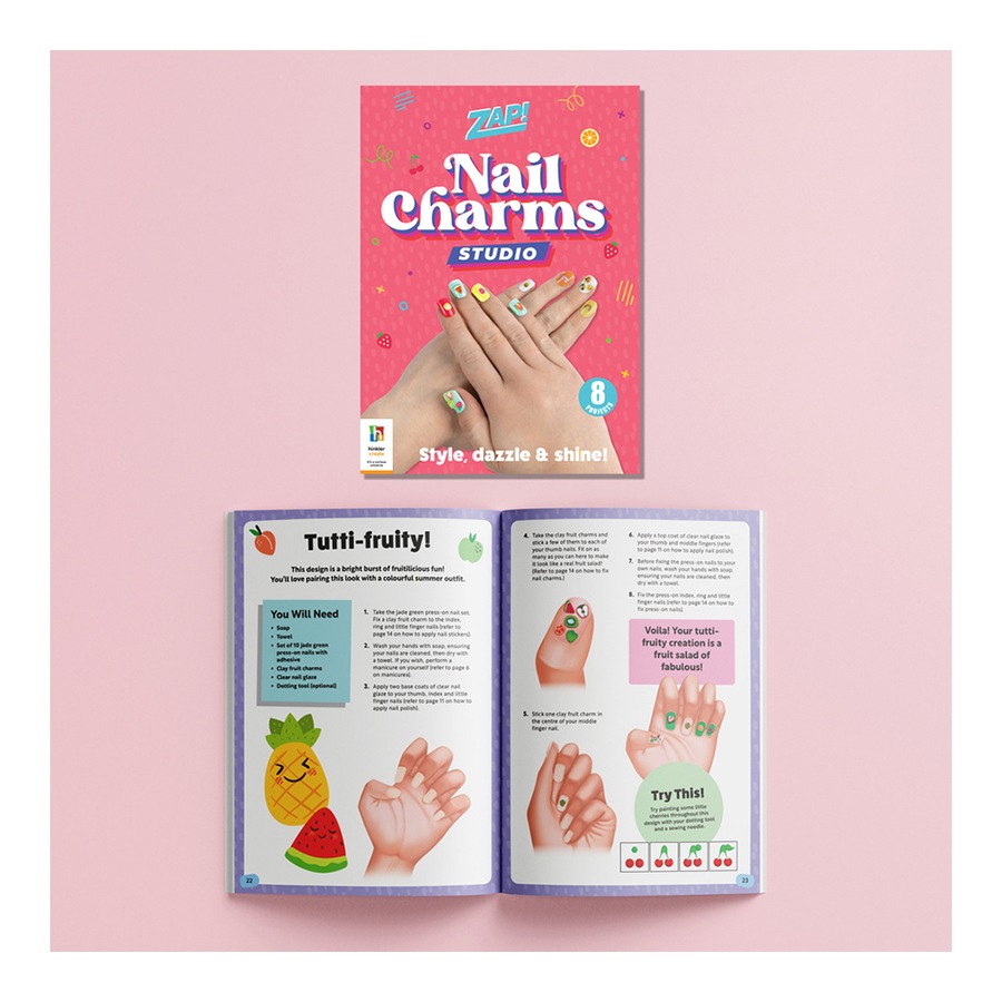 2x Zap! DIY Nail Charms Studio w/ 32-Page Book Kids/Children Fun Art Craft 8y+