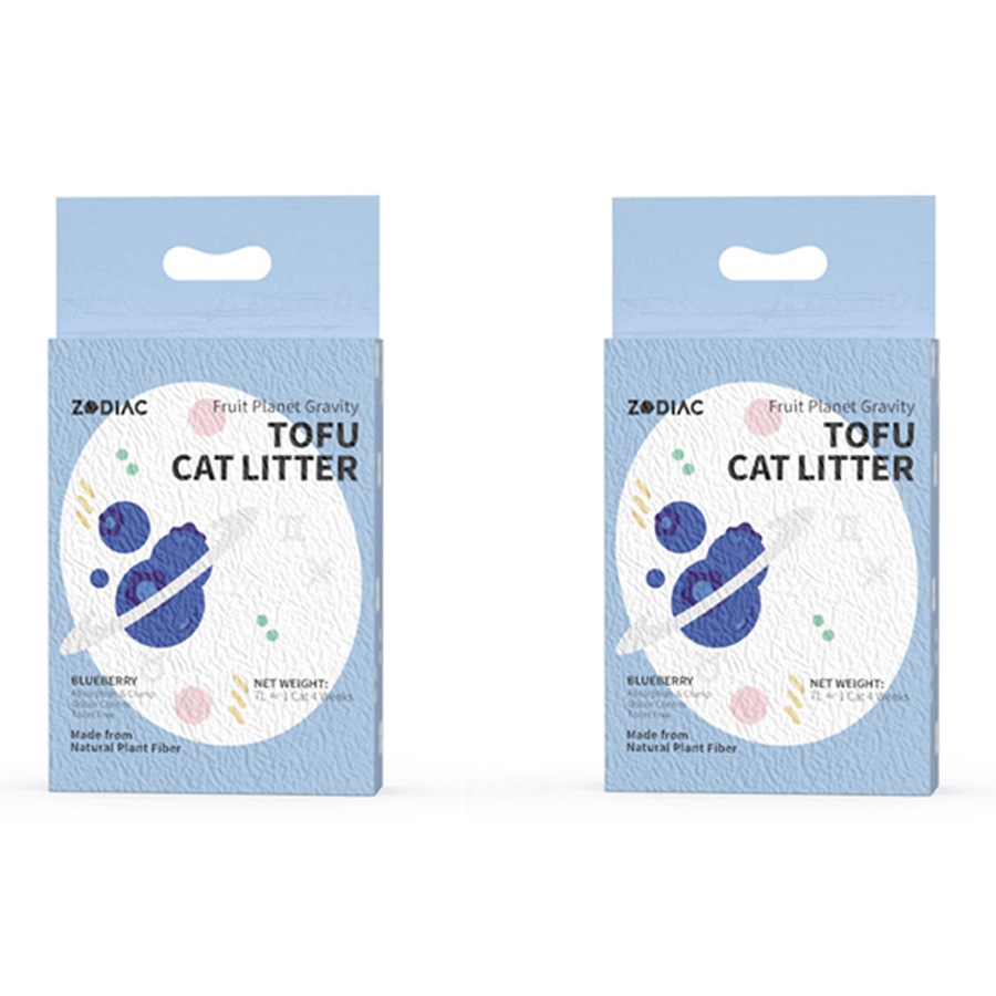 2x Zodiac 7L/2.5kg Fruity Tofu Soy Pulp Pet Cat Litter Absorbent/Clump Blueberry