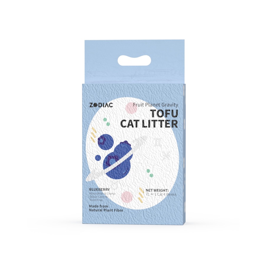 2x Zodiac 7L/2.5kg Fruity Tofu Soy Pulp Pet Cat Litter Absorbent/Clump Blueberry