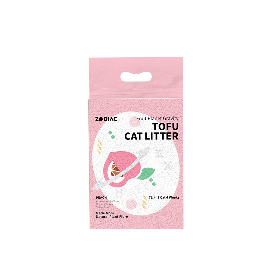2x Zodiac 7L/2.5kg Fruity Tofu Soy Pulp Pet Cat Litter Absorbent/Clumping Peach