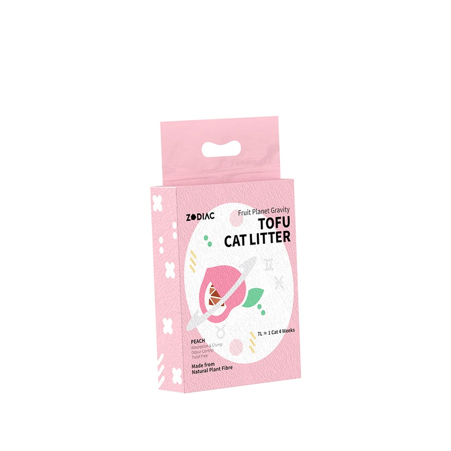 2x Zodiac 7L/2.5kg Fruity Tofu Soy Pulp Pet Cat Litter Absorbent/Clumping Peach