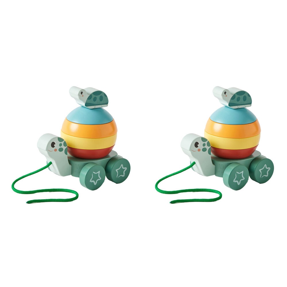 Buy 2x Zookabee Wooden Pull Along Stacking Turtle Baby/Toddler ...