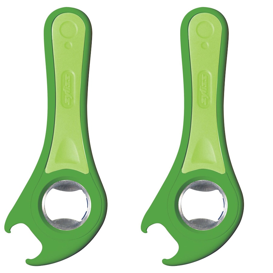 2x Zyliss 5-Way Ergonomic Kitchen 15cm Bottle Can Opener Manual Handheld Green