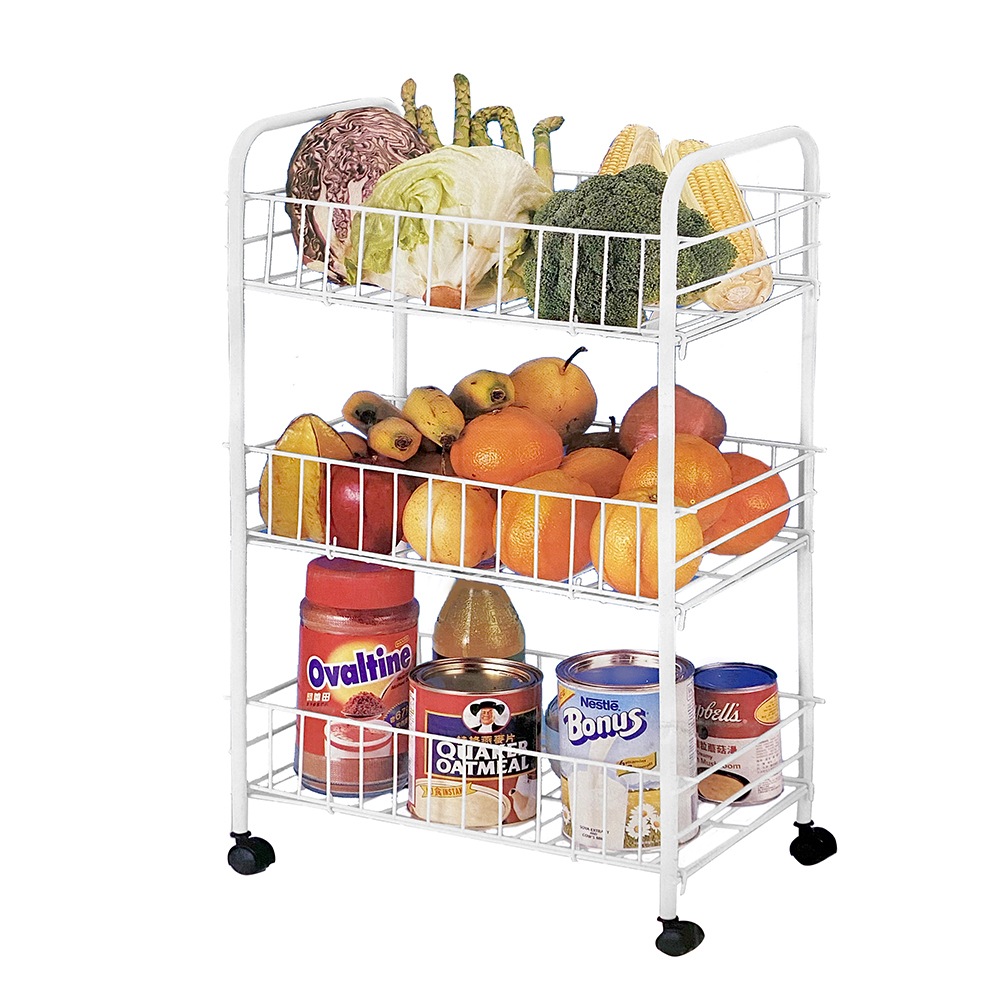 3 Tier Kitchen Trolley Cart Storage Rack Vegetable Food Basket w