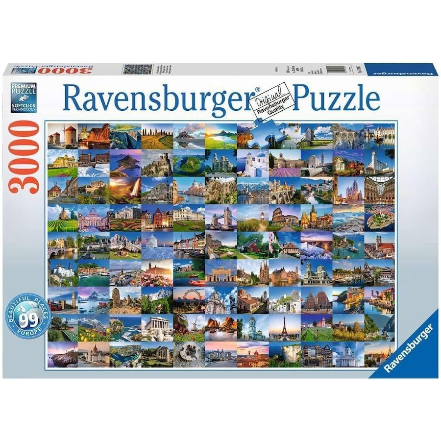 3000pc Ravensburger 99 Beautiful Places Of Europe Family Jigsaw Puzzle Game