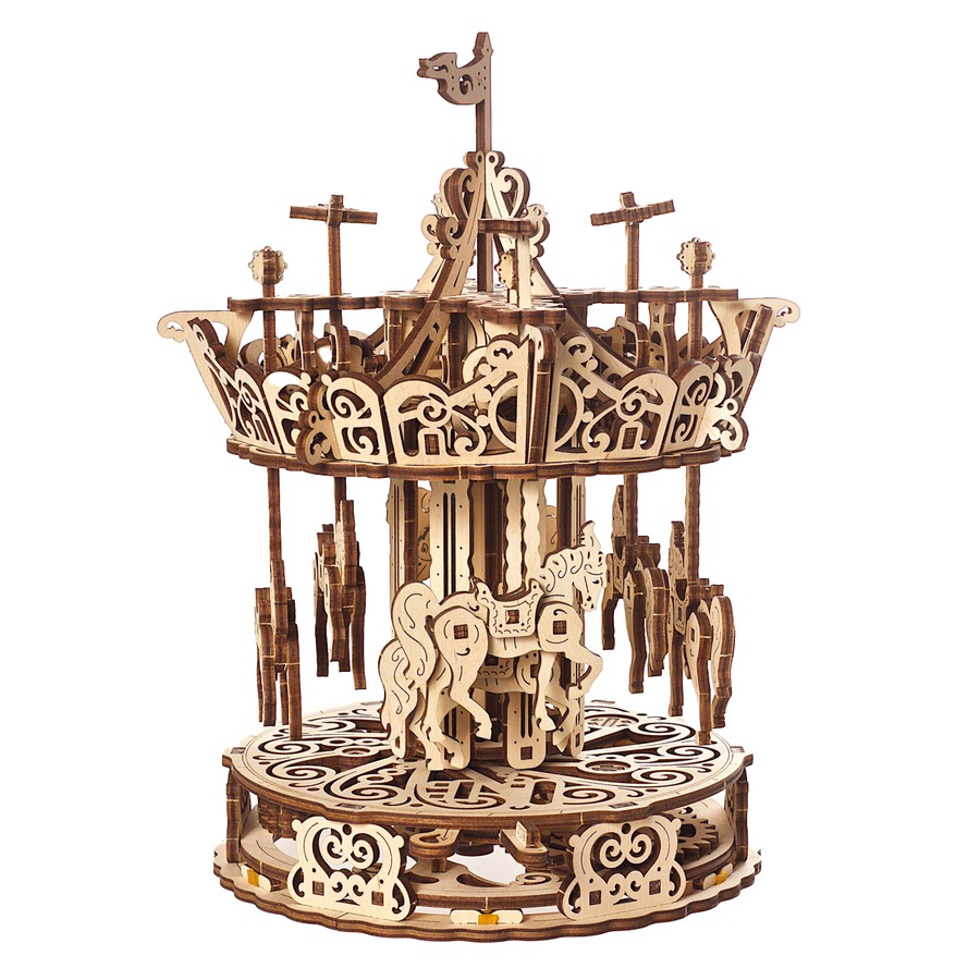 305pc Ugears Carousel Mechanical DIY Kit Wooden 3D Puzzle/Model Gift Set 14+