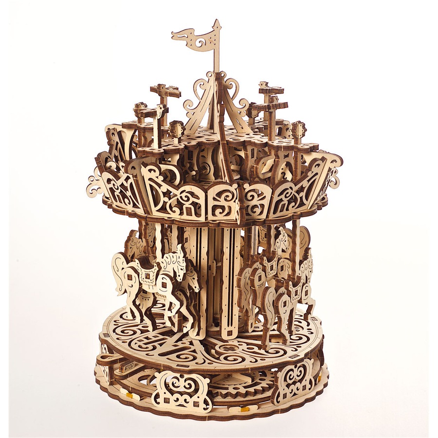 305pc Ugears Carousel Mechanical DIY Kit Wooden 3D Puzzle/Model Gift Set 14+