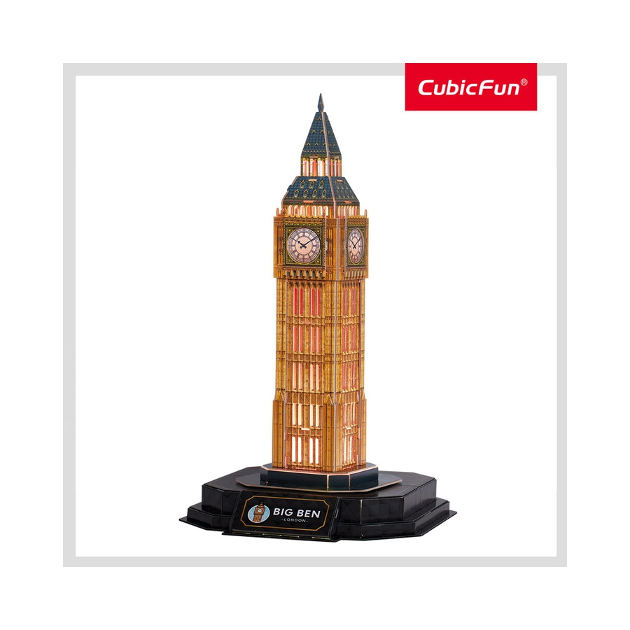 32pc CubicFun Big Ben Night Edition 3D Puzzle Kids Interactive Building Toy 3y+