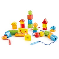 32pc Hape String-Along Shapes Kids/Children 3y+ Educational/Learning Wooden Toy