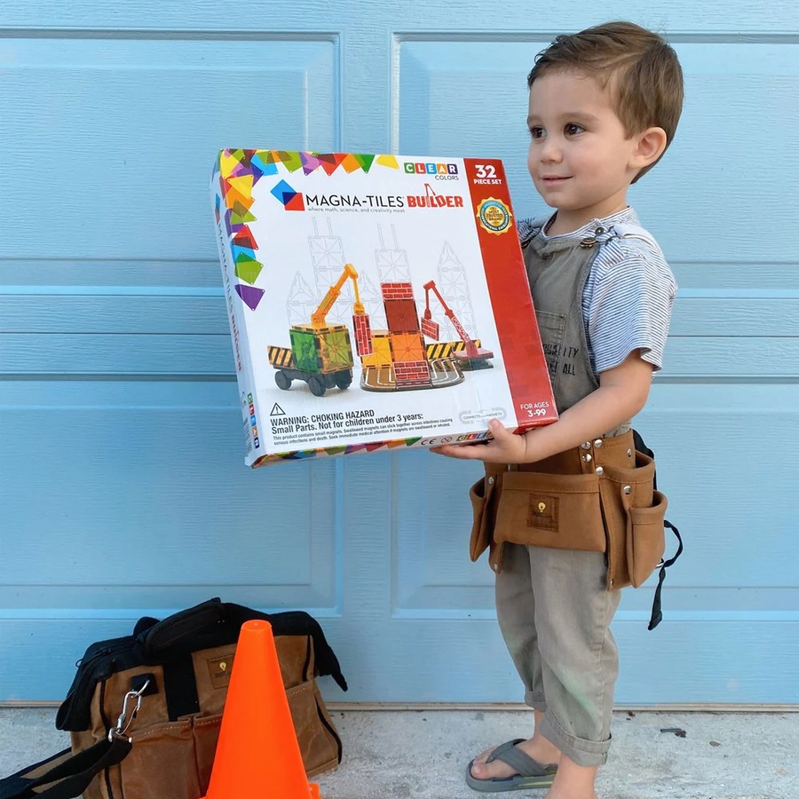 32pc Magna-Tiles Builder Kids/Childrens Magnetic Construction Toy Set 3y+