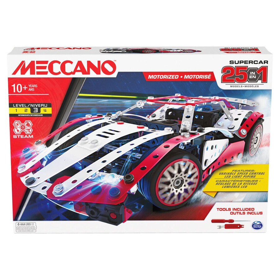 347pc Meccano 25-in-1 Multi Model Supercar Building Set 10Y+