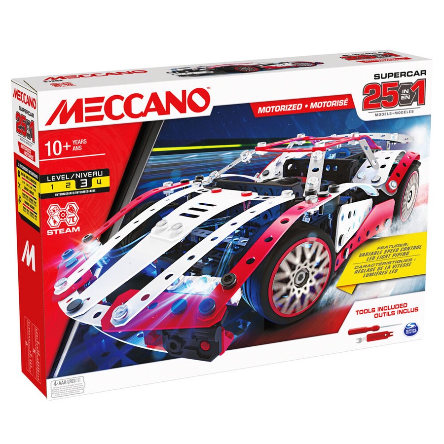 347pc Meccano 25-in-1 Multi Model Supercar Building Set 10Y+