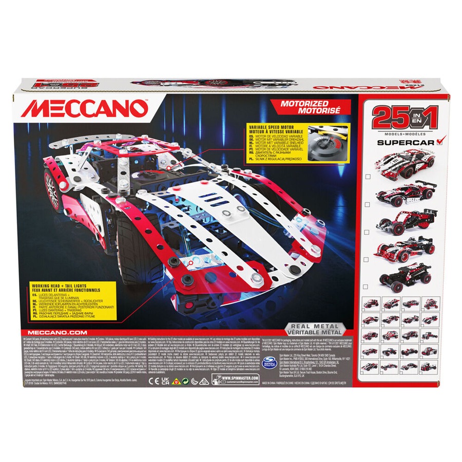 347pc Meccano 25-in-1 Multi Model Supercar Building Set 10Y+