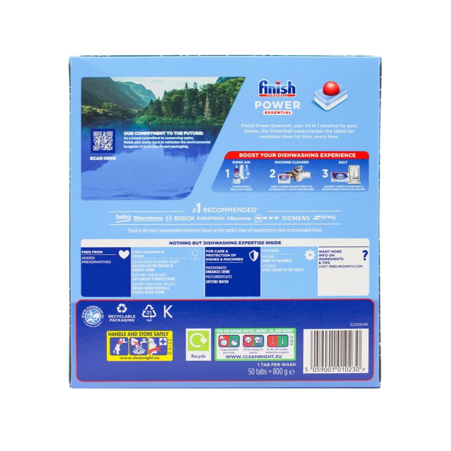 Finish 350 x Powerball Dishwashing Tablet Power Essential (7 x 50 Pack)