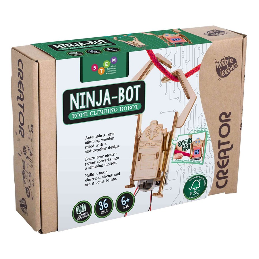 Buy 36pc Heebie Jeebies Wooden Ninja Bot Creator Kids/Children ...