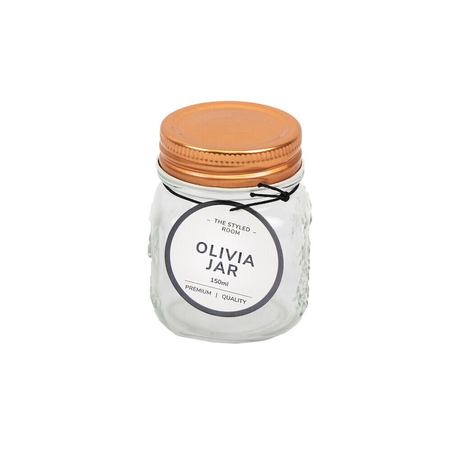 36PK The Styled Room Olivia Glass Preserve Jar Food Container Clear/Gold 150ml
