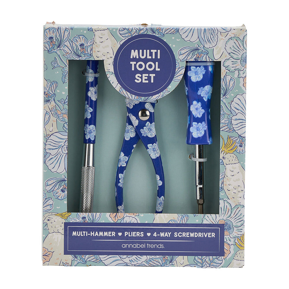 3pc Annabel Trend Multi Tool Plier/Philips Screw Driver Set Hello Cockie Blue