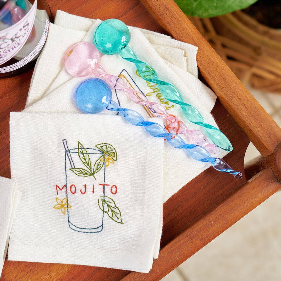 3pc Annabel Trends Twist Cocktail Swizzle Spoon Bar Accessory Set 16.5cm