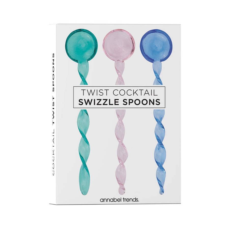 3pc Annabel Trends Twist Cocktail Swizzle Spoon Bar Accessory Set 16.5cm