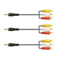 3x Sansai 1.5m 3.5mm Aux Stereo Male to RCA Cable/AV Plug Audio Video for DVD TV