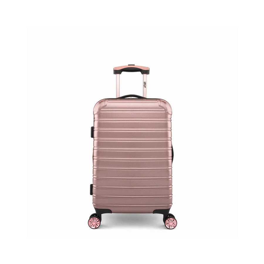 3pc iFly 20/24/28" Hard Case Trolley Combo Suitcase Luggage Bag Rose Gold