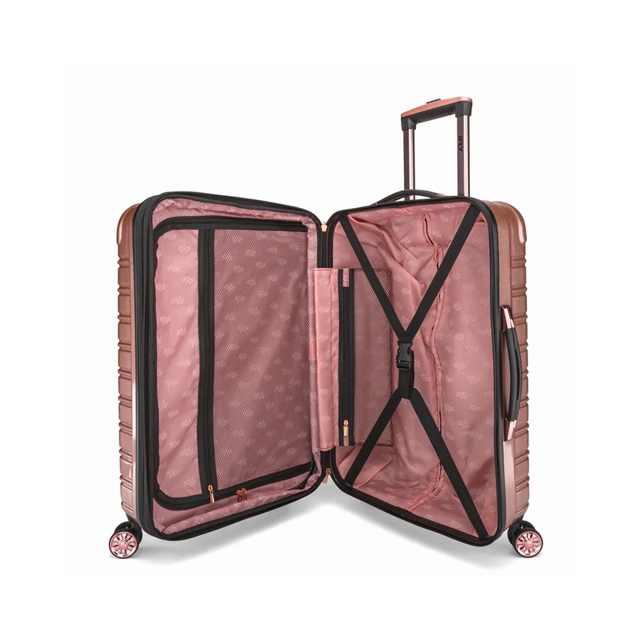 3pc iFly 20/24/28" Hard Case Trolley Combo Suitcase Luggage Bag Rose Gold