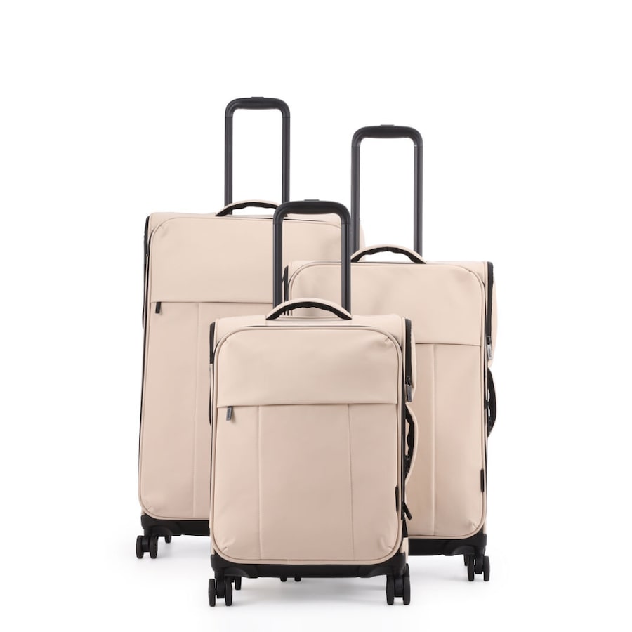3pc Kate Hill Willow Travel Luggage Set Suitcase Lightweight Expandable Beige
