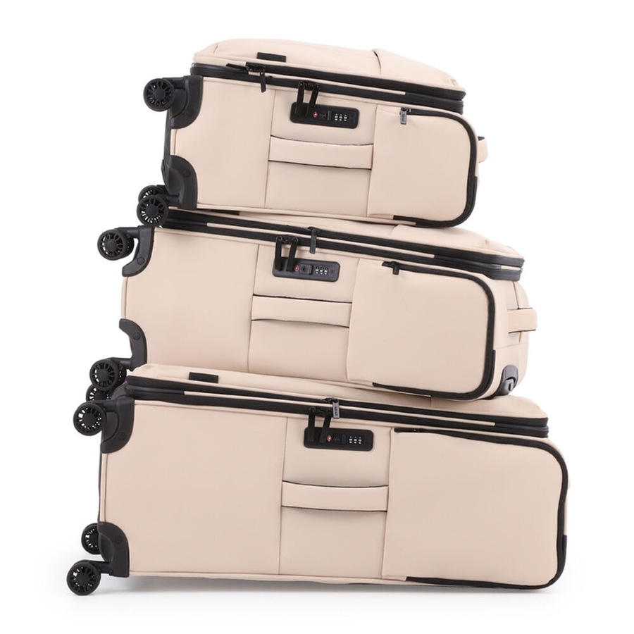 3pc Kate Hill Willow Travel Luggage Set Suitcase Lightweight Expandable Beige