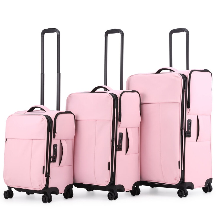 3pc Kate Hill Willow Travel Luggage Set Suitcase Lightweight Expandable Pink