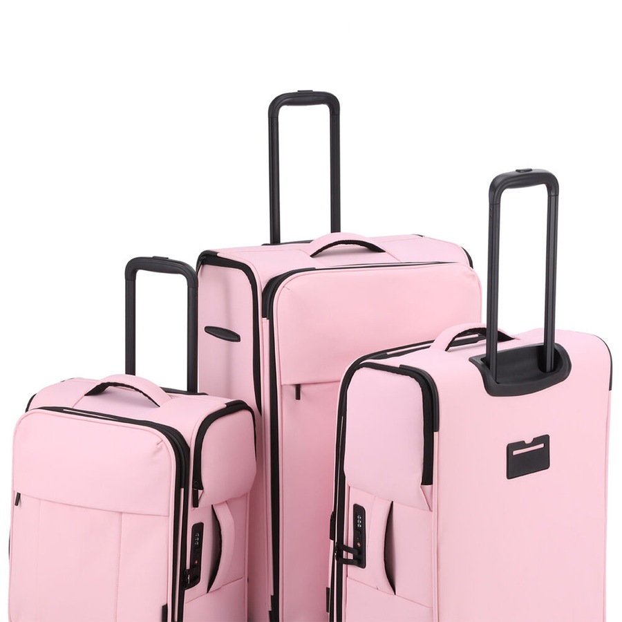 3pc Kate Hill Willow Travel Luggage Set Suitcase Lightweight Expandable Pink