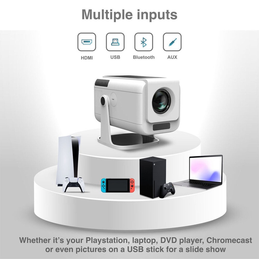 3pc Laser Precision Outdoor Gaming Projector Soundbar Screen Bundle HD Bluetooth