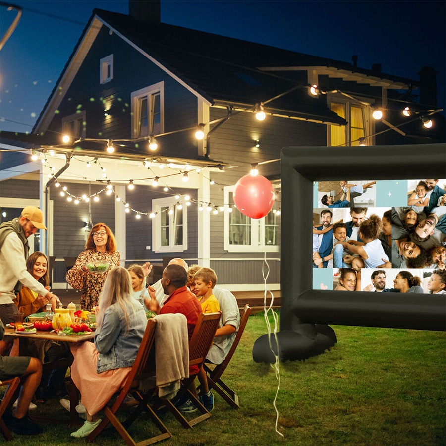 3pc Laser Precision Outdoor Gaming Projector Soundbar Screen Bundle HD Bluetooth