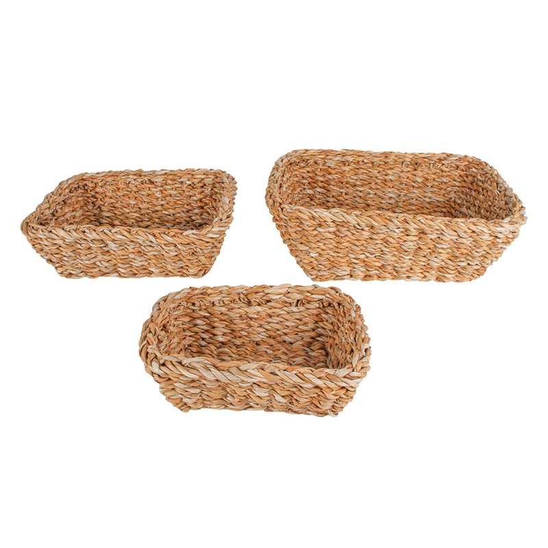 Buy 3pc Maine & Crawford Coolangatta 28cm Seagrass Rectangle Basket ...