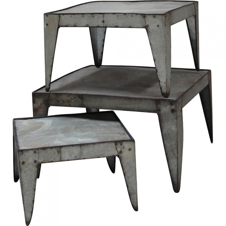 3pc Metal Display Stand Home/Garden Plants/Flowers Decoration/Decor Grey