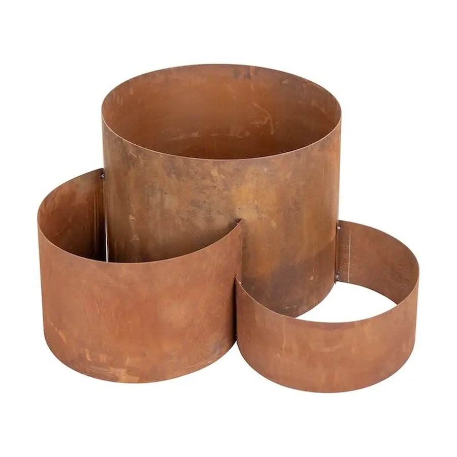 3pc Outdoor Garden Corten Steel Three-Tier Round Planter 115x105x58cm