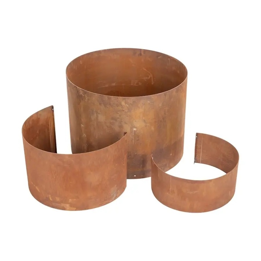 3pc Outdoor Garden Corten Steel Three-Tier Round Planter 115x105x58cm