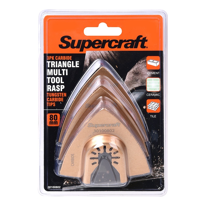 Buy 3pc Supercraft Ocillating Saw Multi Tool Rasp Carbide Triangle