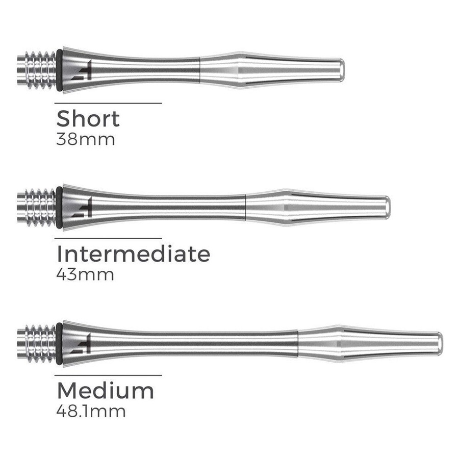 3pc Target Titanium Pro Durable Dart Shaft Set 46mm Replacement Silver