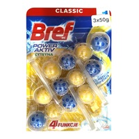 3PK 150g Bref Power Active Bathroom Toilet Bowl Block Cleaner/Freshener Lemon