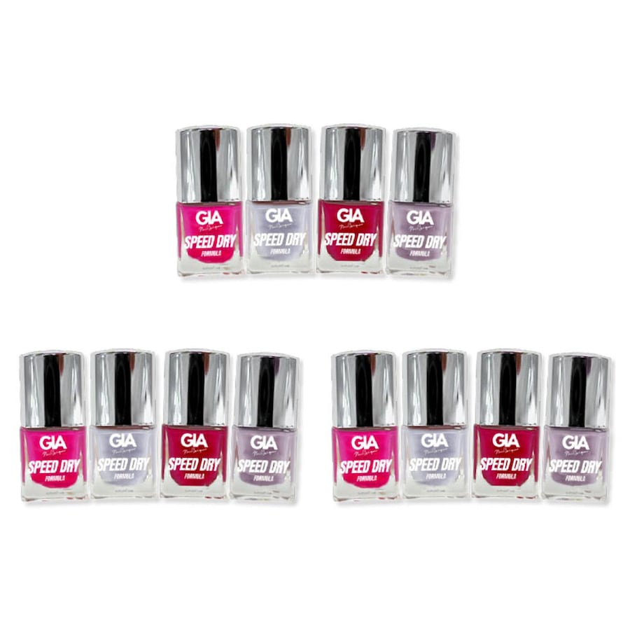 3PK 4x 15ml GIA Quick Dry Nail Polish Lacquer Classic Collection Silver1